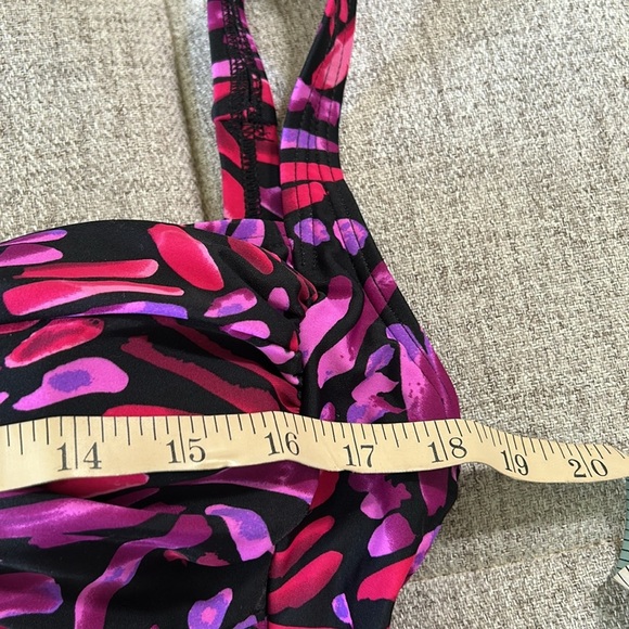 SHORE CLUB ONE PIECE BATHING SUIT PINK AND VIOLET SIZE 16 - Picture 13 of 14